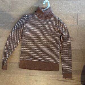 Brown & White J. Crew Turtleneck